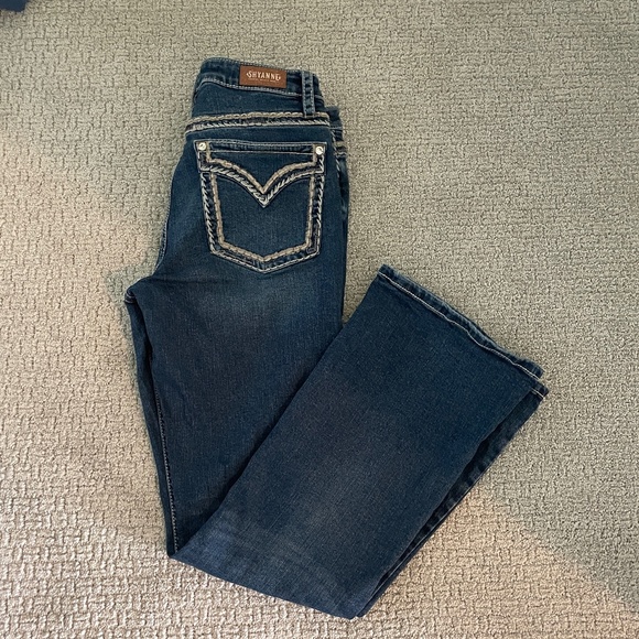 Shyanne Denim - Shyanne Scroll Dark Wash Bootcut Jeans, EUC, 32 Short